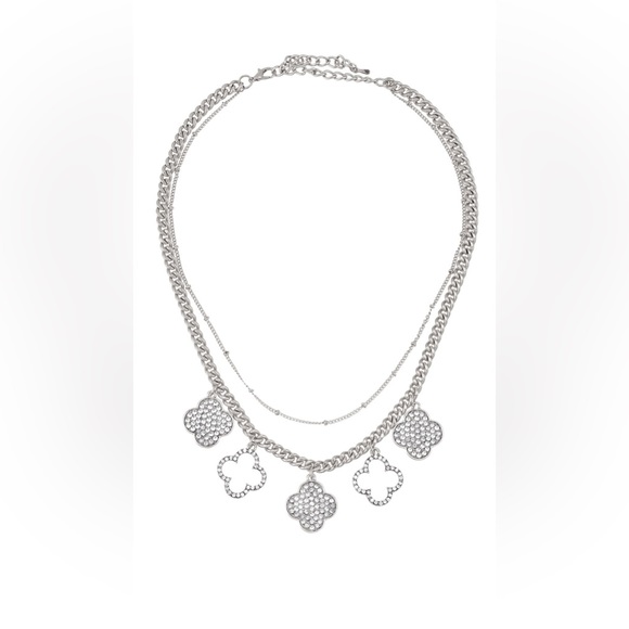 •Lucky You• Rhinestone Clover Multi Strand Necklace - Picture 5 of 5